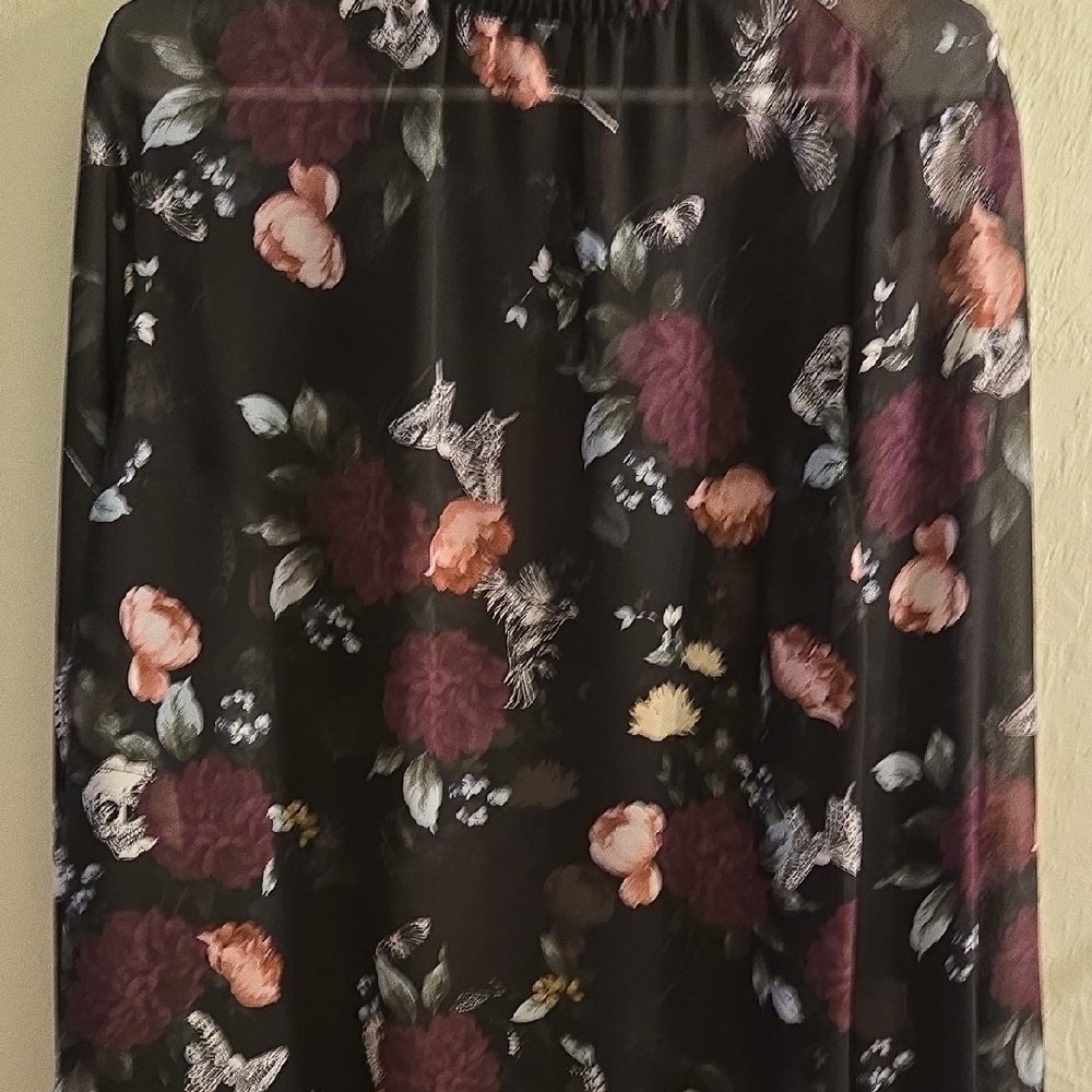 Torrid Black Floral Blouse
